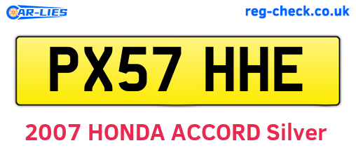 PX57HHE are the vehicle registration plates.