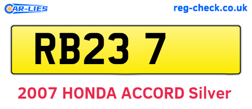 RB237 are the vehicle registration plates.