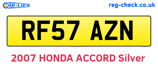 RF57AZN are the vehicle registration plates.