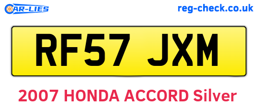 RF57JXM are the vehicle registration plates.