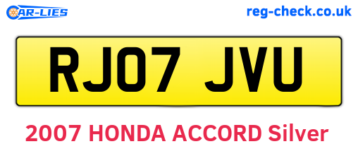 RJ07JVU are the vehicle registration plates.