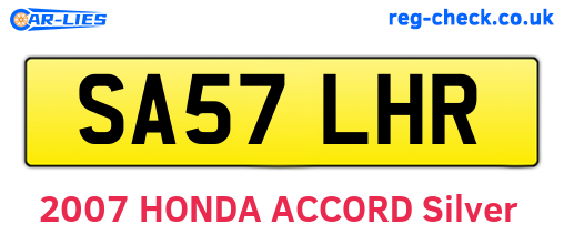 SA57LHR are the vehicle registration plates.