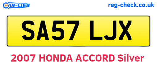 SA57LJX are the vehicle registration plates.