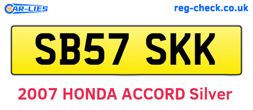 SB57SKK are the vehicle registration plates.