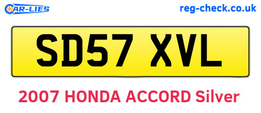 SD57XVL are the vehicle registration plates.