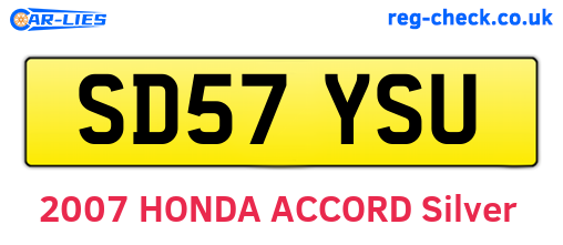 SD57YSU are the vehicle registration plates.