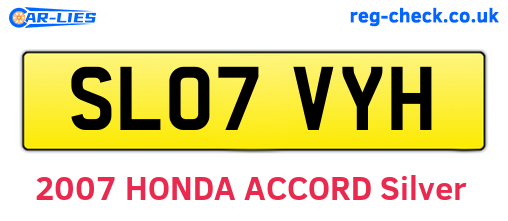 SL07VYH are the vehicle registration plates.