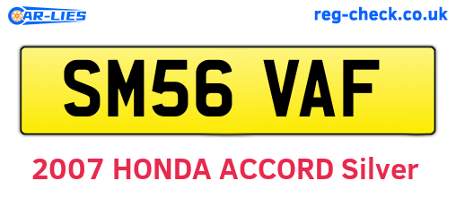 SM56VAF are the vehicle registration plates.