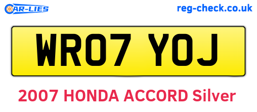 WR07YOJ are the vehicle registration plates.