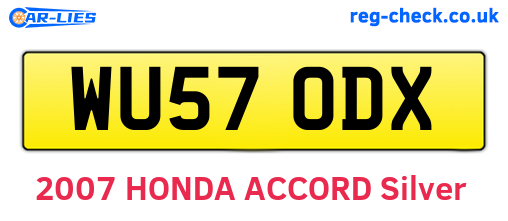 WU57ODX are the vehicle registration plates.