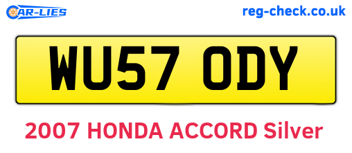 WU57ODY are the vehicle registration plates.