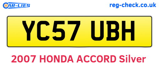 YC57UBH are the vehicle registration plates.