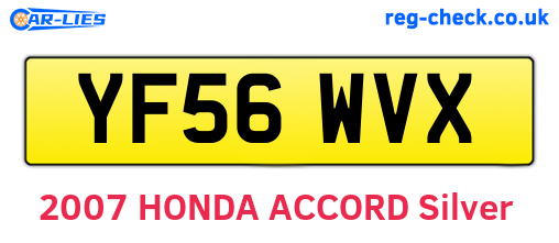 YF56WVX are the vehicle registration plates.