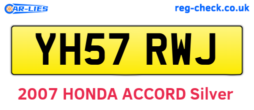 YH57RWJ are the vehicle registration plates.