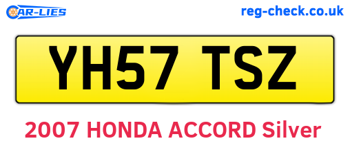 YH57TSZ are the vehicle registration plates.