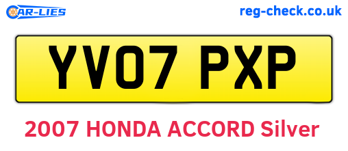 YV07PXP are the vehicle registration plates.
