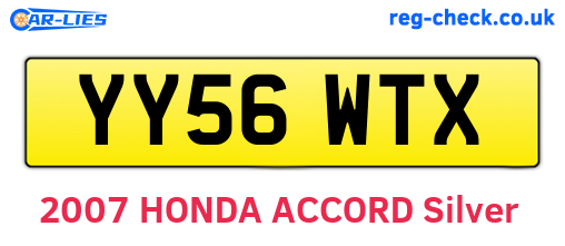 YY56WTX are the vehicle registration plates.
