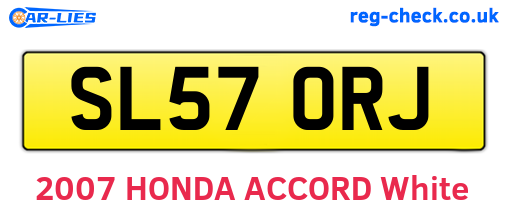 SL57ORJ are the vehicle registration plates.