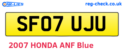 SF07UJU are the vehicle registration plates.