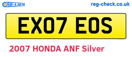 EX07EOS are the vehicle registration plates.