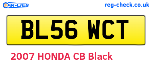 BL56WCT are the vehicle registration plates.