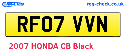 RF07VVN are the vehicle registration plates.