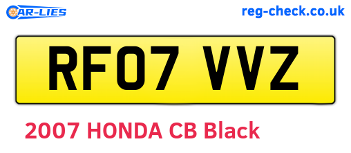 RF07VVZ are the vehicle registration plates.