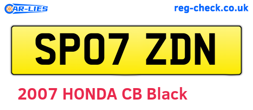 SP07ZDN are the vehicle registration plates.
