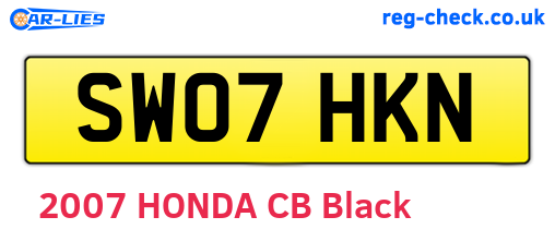 SW07HKN are the vehicle registration plates.
