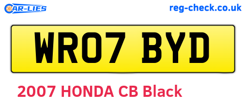 WR07BYD are the vehicle registration plates.