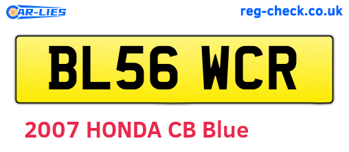 BL56WCR are the vehicle registration plates.