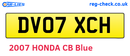 DV07XCH are the vehicle registration plates.