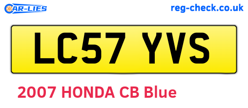 LC57YVS are the vehicle registration plates.