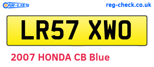 LR57XWO are the vehicle registration plates.