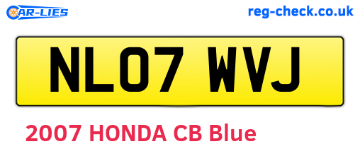 NL07WVJ are the vehicle registration plates.