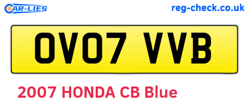 OV07VVB are the vehicle registration plates.