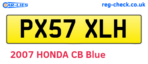 PX57XLH are the vehicle registration plates.