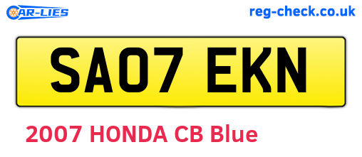 SA07EKN are the vehicle registration plates.