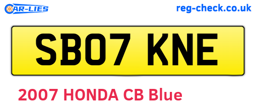SB07KNE are the vehicle registration plates.