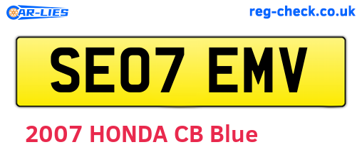 SE07EMV are the vehicle registration plates.