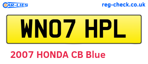 WN07HPL are the vehicle registration plates.