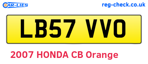LB57VVO are the vehicle registration plates.
