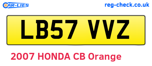 LB57VVZ are the vehicle registration plates.