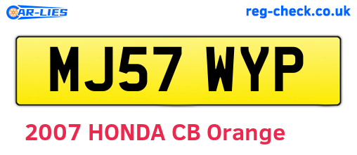MJ57WYP are the vehicle registration plates.