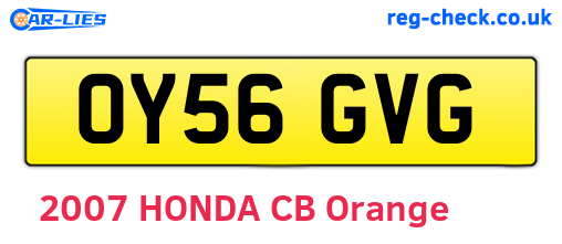 OY56GVG are the vehicle registration plates.
