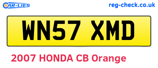 WN57XMD are the vehicle registration plates.