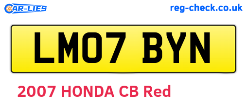 LM07BYN are the vehicle registration plates.