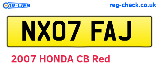 NX07FAJ are the vehicle registration plates.