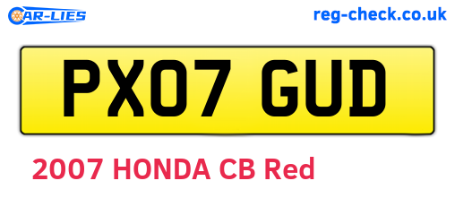 PX07GUD are the vehicle registration plates.