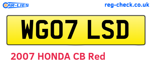 WG07LSD are the vehicle registration plates.